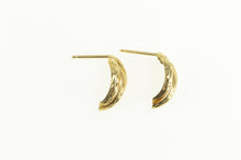 Load image into Gallery viewer, 14K Diamond Cut Curved Retro Cluster Stud Earrings Yellow Gold