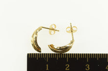 Load image into Gallery viewer, 14K Diamond Cut Curved Retro Cluster Stud Earrings Yellow Gold