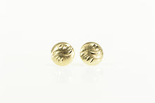 Load image into Gallery viewer, 14K Diamond Cut Domed Wavy Pattern Stud Earrings Yellow Gold