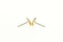 Load image into Gallery viewer, 14K Diamond Cut Domed Wavy Pattern Stud Earrings Yellow Gold