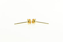 Load image into Gallery viewer, 14K Retro Round Sim. Citrine Solitaire Stud Ring Yellow Gold