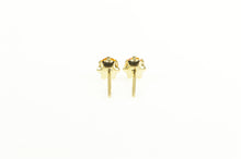 Load image into Gallery viewer, 14K Retro Round Sim. Citrine Solitaire Stud Ring Yellow Gold