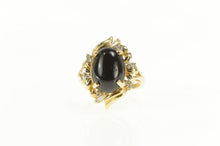 Load image into Gallery viewer, 14K Oval Black Onyx Diamond Cluster Cocktail Ring Yellow Gold