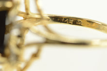 Load image into Gallery viewer, 14K Oval Black Onyx Diamond Cluster Cocktail Ring Yellow Gold