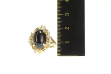 Load image into Gallery viewer, 14K Oval Black Onyx Diamond Cluster Cocktail Ring Yellow Gold