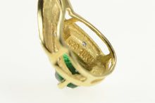 Load image into Gallery viewer, 10K Pear Syn. Emerald Diamond Accent Tear Drop Pendant Yellow Gold