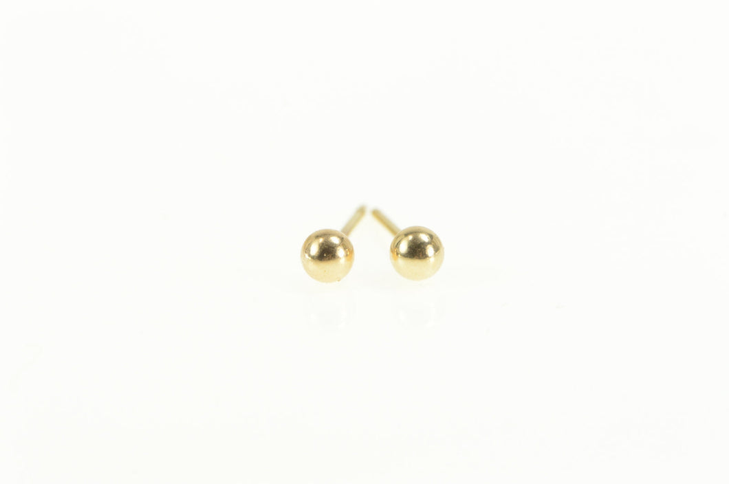 14K 2.9mm Round Classic Ball Sphere Stud Earrings Yellow Gold