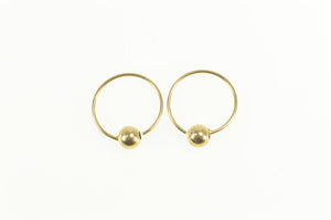 14K Round Classic Ball 11.5mm Wire Hoop Earrings Yellow Gold