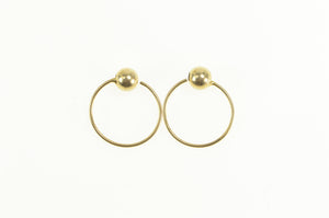 14K Round Classic Ball 11.5mm Wire Hoop Earrings Yellow Gold