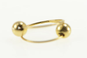 14K Round Classic Ball 11.5mm Wire Hoop Earrings Yellow Gold
