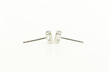 Load image into Gallery viewer, 14K Squared Pave Diamond Cluster Stud Earrings White Gold