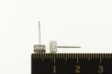 Load image into Gallery viewer, 14K Squared Pave Diamond Cluster Stud Earrings White Gold