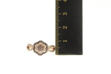Load image into Gallery viewer, Sterling Silver Pave Flower Halo Promise White &amp; Brown CZ Ring