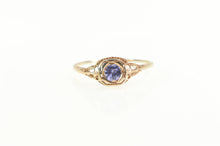 Load image into Gallery viewer, 18K Tanzanite Art Deco Filigree Floral Engagement Ring Rose Gold