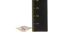 Load image into Gallery viewer, 18K Tanzanite Art Deco Filigree Floral Engagement Ring Rose Gold