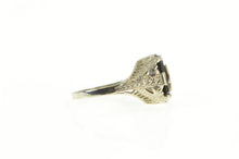 Load image into Gallery viewer, 14K Onyx Enamel Order of the Eastern Star Filigree Ring White Gold