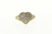 Load image into Gallery viewer, Sterling Silver Pave Encrusted Heart Cluster Love Statement Ring