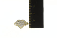 Load image into Gallery viewer, Sterling Silver Pave Encrusted Heart Cluster Love Statement Ring