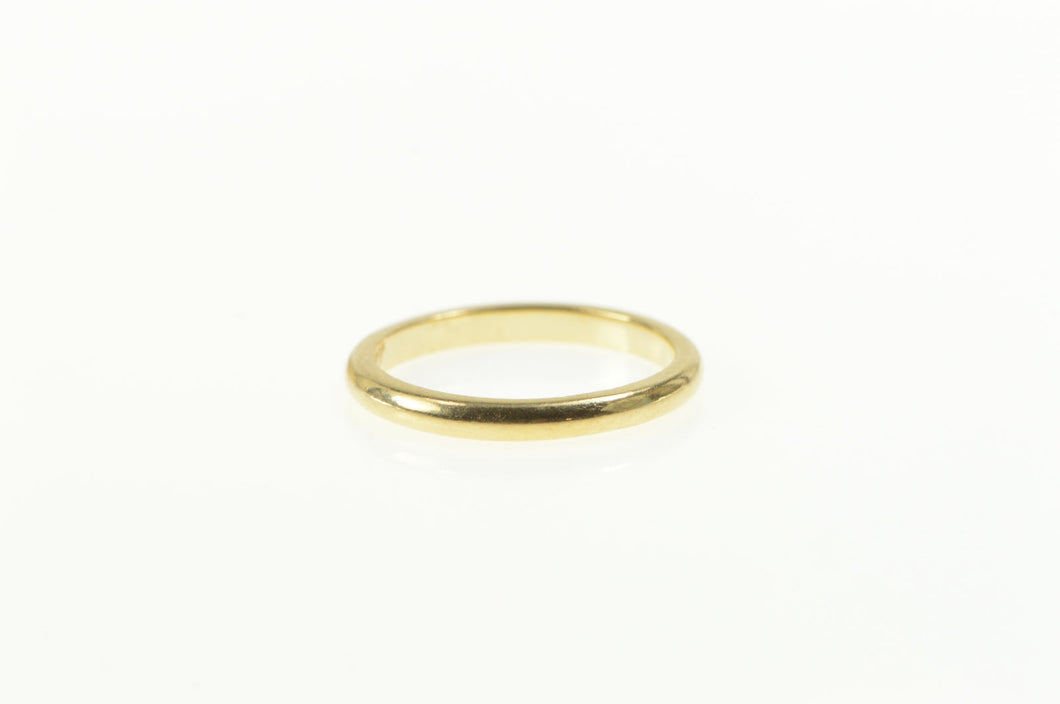 14K 2.0mm Classic Rounded Simple Wedding Band Ring Yellow Gold
