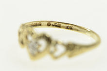 Load image into Gallery viewer, 10K Textured Diamond Heart Love Symbol Promise Ring Yellow Gold