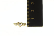 Load image into Gallery viewer, 10K Textured Diamond Heart Love Symbol Promise Ring Yellow Gold