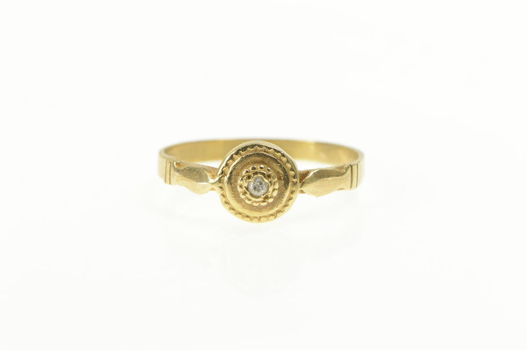 14K Round Classic Diamond Solitaire Promise Ring Yellow Gold