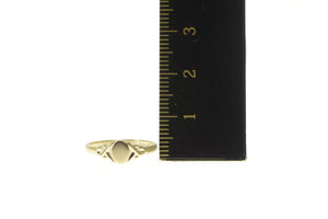 14K Engravable Oval Child's Monogram Signet Ring Yellow Gold