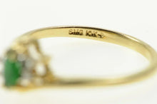 Load image into Gallery viewer, 10K Marquise Emerald Diamond Accent Bypass Ring Yellow Gold