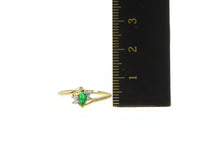 Load image into Gallery viewer, 10K Marquise Emerald Diamond Accent Bypass Ring Yellow Gold