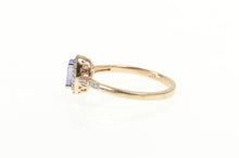 Load image into Gallery viewer, Sterling Silver Oval Syn. Tanzanite CZ Halo Statement Ring