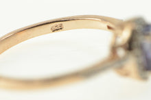 Load image into Gallery viewer, Sterling Silver Oval Syn. Tanzanite CZ Halo Statement Ring