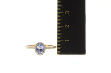 Load image into Gallery viewer, Sterling Silver Oval Syn. Tanzanite CZ Halo Statement Ring