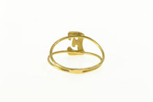 Load image into Gallery viewer, 14K Retro E Letter Initial Monogram Split Band Ring Yellow Gold