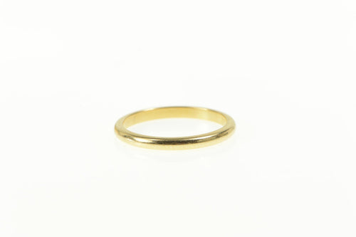 18K 2.0mm Rounded Classic Simple Wedding Band Ring Yellow Gold