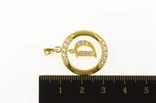 Load image into Gallery viewer, 21K D Letter Charm Circle Name Monogram Round Pendant Yellow Gold