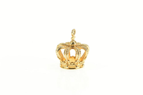 14K 3D Crown Royalty Princess Queen King Charm/Pendant Yellow Gold