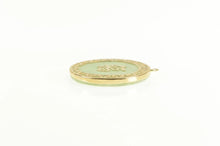 Load image into Gallery viewer, 14K Chinese Character Happiness Jade Circle Pendant Yellow Gold