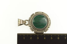 Load image into Gallery viewer, Sterling Silver Round Malachite Ornate Rope Trim Statement Pendant