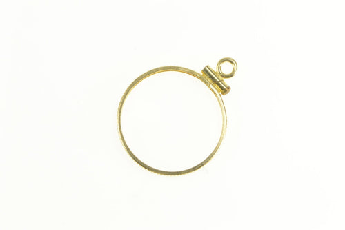 14K 1/10 oz. Gold Panda Coin Holder Grooved Bezel Charm/Pendant Yellow Gold