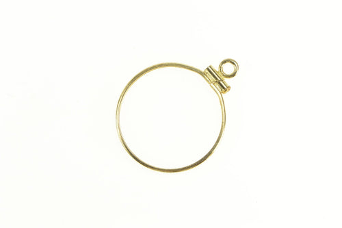 14K 5 Peso Gold Coin Grooved Bezel Holder Pendant Yellow Gold