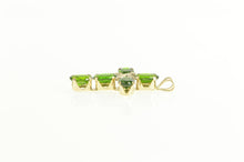 Load image into Gallery viewer, 10K Oval Chrome Diopside Cross Christian Faith Pendant Yellow Gold
