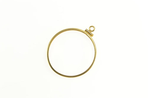 14K 1 Oz. Maple Leaf Gold Coin Holder Bezel Pendant Yellow Gold