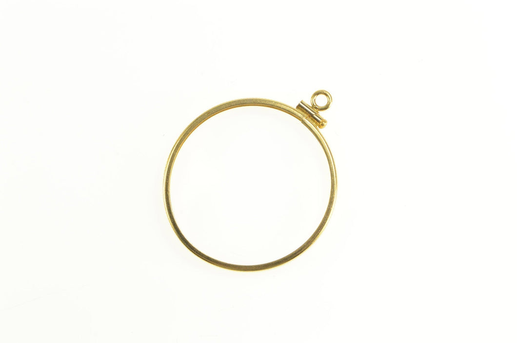 14K 1 Oz. Maple Leaf Gold Coin Holder Bezel Pendant Yellow Gold