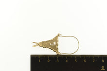 Load image into Gallery viewer, 14K L Initial Cut Out Pierced Charm Holder Loop Pendant Yellow Gold