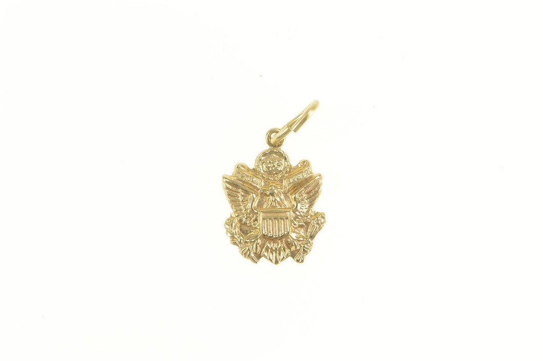 14K Great Seal of the United States Eagle Shield Charm/Pendant Yellow Gold