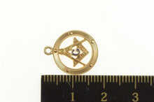 Load image into Gallery viewer, 14K Compass Square Enamel G Masonic Symbol Charm/Pendant Yellow Gold