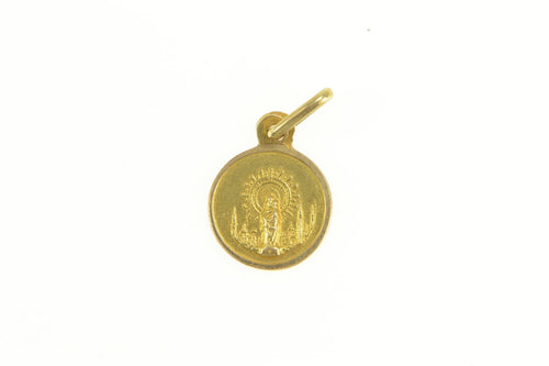 14K Virgin Mother Mary Catholic Symbol Christian Charm/Pendant Yellow Gold