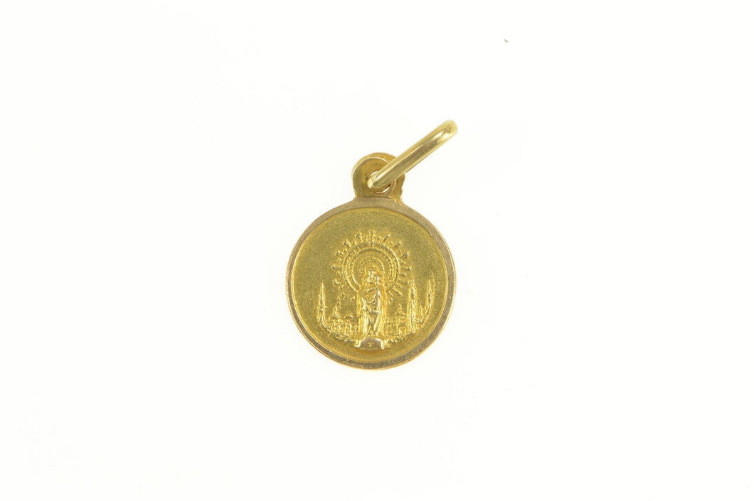 14K Virgin Mother Mary Catholic Symbol Christian Charm/Pendant Yellow Gold