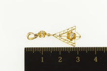 Load image into Gallery viewer, 10K Victorian Diamond Elaborate Filigree Drop Pendant Yellow Gold