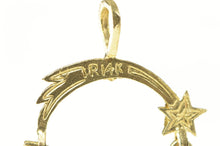 Load image into Gallery viewer, 14K Shooting Star Diamond Cut Charm Holder Loop Pendant Yellow Gold